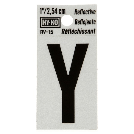 Hy-Ko 1.25In Reflective Letter Y, 10PK B00397